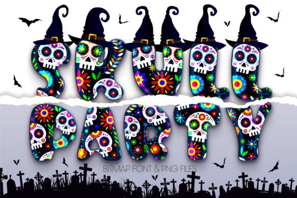 Skull Party: A Playful Color Font for Halloween Designs